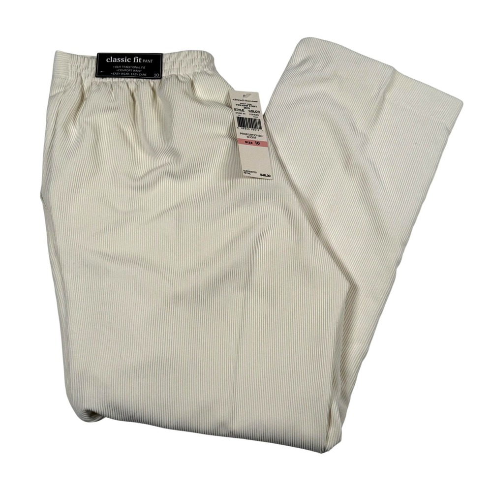 Alfred Dunner Dress Pant 10 Ribbed Knit Pull On Classic Fit Short Pockets Mature